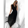 Šaty šifonové dlouhé se skládanou sukní bez rukávu dámské (S/M ONE SIZE) ITALSKá MóDA IM423223/DU (Velikost S/M/L, Barva béžová)