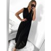 Šaty šifonové dlouhé se skládanou sukní bez rukávu dámské (S/M ONE SIZE) ITALSKá MóDA IM423223/DU (Velikost S/M/L, Barva béžová)