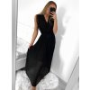 Šaty šifonové dlouhé se skládanou sukní bez rukávu dámské (S/M ONE SIZE) ITALSKá MóDA IM423223/DU (Velikost S/M/L, Barva béžová)