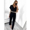 Overal dlouhý s páskem krátký rukáv dámský (S/M ONE SIZE) ITALSKÁ MÓDA IMWB23200/DU (Velikost S/M/L, Barva béžová)