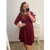 Elegantní šaty 3/4 rukáv dámské nadrozměr (XL/2XL/3XL ONE SIZE) ITALSKá MóDA IM423PALERMO/DUR (Velikost XL/2XL, Barva bílá)