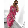 Šaty letní s páskem dlouhý rukáv dámské (S/M ONE SIZE) ITALSKÁ MÓDA IMWKK238263/DU (Velikost S/M/L, Barva růžová)