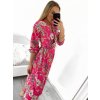 Šaty letní s páskem dlouhý rukáv dámské (S/M ONE SIZE) ITALSKÁ MÓDA IMWKK238263/DU (Velikost S/M/L, Barva růžová)