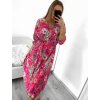 Šaty letní s páskem dlouhý rukáv dámské (S/M ONE SIZE) ITALSKÁ MÓDA IMWKK238263/DU (Velikost S/M/L, Barva růžová)