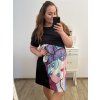 Šaty krátký rukáv dámské nadrozměr (XL/2XL/3XL ONE SIZE) ITALSKá MóDA IM423MESSINA/DU (Velikost 2XL/3XL, Barva Černá)