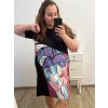 Šaty krátký rukáv dámské nadrozměr (XL/2XL/3XL ONE SIZE) ITALSKá MóDA IM423MESSINA/DU (Velikost 2XL/3XL, Barva Černá)