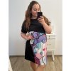 Šaty krátký rukáv dámské nadrozměr (XL/2XL/3XL ONE SIZE) ITALSKá MóDA IM423MESSINA/DU (Velikost 2XL/3XL, Barva Černá)