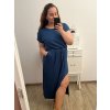 Šaty dlouhé letní krátký rukáv dámské nadrozměr (XL/2XL/3XL/4XL ONE SIZE) ITALSKá MóDA IM423FOGGIA/DU (Velikost 3XL/4XL, Barva Černá)
