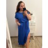 Šaty dlouhé letní krátký rukáv dámské nadrozměr (XL/2XL/3XL/4XL ONE SIZE) ITALSKá MóDA IM423FOGGIA/DU (Velikost 3XL/4XL, Barva Černá)