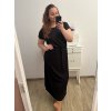 Šaty dlouhé letní krátký rukáv dámské nadrozměr (XL/2XL/3XL/4XL ONE SIZE) ITALSKá MóDA IM423FOGGIA/DU (Velikost 3XL/4XL, Barva Černá)