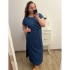 Šaty dlouhé letní krátký rukáv dámské nadrozměr (XL/2XL/3XL/4XL ONE SIZE) ITALSKá MóDA IM423FOGGIA/DU (Velikost 3XL/4XL, Barva Černá)