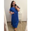 Šaty dlouhé letní krátký rukáv dámské nadrozměr (XL/2XL/3XL/4XL ONE SIZE) ITALSKá MóDA IM423FOGGIA/DU (Velikost 3XL/4XL, Barva Černá)