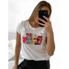 Tričko krátký rukáv dámské (S/M ONE SIZE) ITALSKÁ MÓDA IMM23BR2415-6/DU (Velikost S/M/L, Barva bílá)