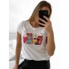 Tričko krátký rukáv dámské (S/M ONE SIZE) ITALSKÁ MÓDA IMM23BR2415-6/DU (Velikost S/M/L, Barva bílá)
