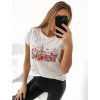 Tričko krátký rukáv dámské (S/M ONE SIZE) ITALSKÁ MÓDA IMM23BR2415-4/DU (Velikost S/M/L, Barva bílá)