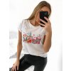 Tričko krátký rukáv dámské (S/M ONE SIZE) ITALSKÁ MÓDA IMM23BR2415-4/DU (Velikost S/M/L, Barva bílá)