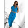 Šaty dlouhé letní s páskem krátký rukáv dámské (S/M ONE SIZE) ITALSKÁ MÓDA IMW235904/DU (Velikost S/M/L, Barva béžová)