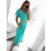 Šaty dlouhé letní s páskem krátký rukáv dámské (S/M ONE SIZE) ITALSKÁ MÓDA IMW235904/DU (Velikost S/M/L, Barva béžová)