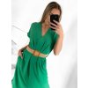 Šaty dlouhé letní s páskem krátký rukáv dámské (S/M ONE SIZE) ITALSKÁ MÓDA IMW235904/DU (Velikost S/M/L, Barva béžová)