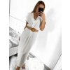 Šaty dlouhé letní s páskem krátký rukáv dámské (S/M ONE SIZE) ITALSKÁ MÓDA IMW235904/DU (Velikost S/M/L, Barva béžová)