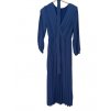 Šaty dlouhé elegantní skládáné šifonové s páskem dlouhý rukáv dámské (S/M ONE SIZE) ITALSKÁ MÓDA IMWGB231009/DU (Velikost S/M/L, Barva béžová)