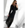 Šaty dlouhé elegantní skládáné šifonové s páskem dlouhý rukáv dámské (S/M ONE SIZE) ITALSKÁ MÓDA IMWGB231009/DU (Velikost S/M/L, Barva béžová)