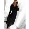 Šaty dlouhé elegantní skládáné šifonové s páskem dlouhý rukáv dámské (S/M ONE SIZE) ITALSKÁ MÓDA IMWGB231009/DU (Velikost S/M/L, Barva béžová)