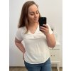 Tunika oversize krátký rukáv dámská  (L/XL/2XL ONE SIZE) ITALSKÁ MÓDA IMD22346/DR (Velikost L/XL, Barva bílá)