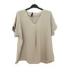 Tunika oversize krátký rukáv dámská  (L/XL/2XL ONE SIZE) ITALSKÁ MÓDA IMD22346/DR (Velikost L/XL, Barva bílá)