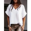 Tunika oversize krátký rukáv dámská  (L/XL/2XL ONE SIZE) ITALSKÁ MÓDA IMD22346/DR (Velikost L/XL, Barva bílá)