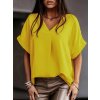 Tunika oversize krátký rukáv dámská  (L/XL/2XL ONE SIZE) ITALSKÁ MÓDA IMD22346/DR (Velikost L/XL, Barva bílá)
