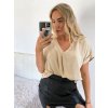 Tunika oversize krátký rukáv dámská  (L/XL/2XL ONE SIZE) ITALSKÁ MÓDA IMD22346/DR (Velikost L/XL, Barva bílá)