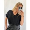 Tunika oversize krátký rukáv dámská  (L/XL/2XL ONE SIZE) ITALSKÁ MÓDA IMD22346/DR (Velikost L/XL, Barva bílá)