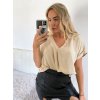Tunika oversize krátký rukáv dámská  (L/XL/2XL ONE SIZE) ITALSKÁ MÓDA IMD22346/DR (Velikost L/XL, Barva bílá)