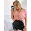 Tunika oversize krátký rukáv dámská  (L/XL/2XL ONE SIZE) ITALSKÁ MÓDA IMD22346/DR (Velikost L/XL, Barva bílá)