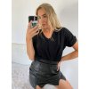 Tunika oversize krátký rukáv dámská  (L/XL/2XL ONE SIZE) ITALSKÁ MÓDA IMD22346/DR (Velikost L/XL, Barva bílá)