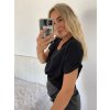 Tunika oversize krátký rukáv dámská  (L/XL/2XL ONE SIZE) ITALSKÁ MÓDA IMD22346/DR (Velikost L/XL, Barva bílá)