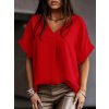 Tunika oversize krátký rukáv dámská  (L/XL/2XL ONE SIZE) ITALSKÁ MÓDA IMD22346/DR (Velikost L/XL, Barva bílá)