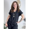 Tunika oversize krátký rukáv dámská  (L/XL/2XL ONE SIZE) ITALSKÁ MÓDA IMD22346/DR