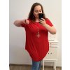 Tunika s příveškem krátký rukáv dámská nadrozměr (2XL/3XL/4XL ONE SIZE) ITALSKÁ MÓDA IMC23020/DU (Velikost 3XL/4XL, Barva Černá)