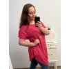 Tunika s příveškem krátký rukáv dámská nadrozměr (2XL/3XL/4XL ONE SIZE) ITALSKÁ MÓDA IMC23020/DU (Velikost 3XL/4XL, Barva Černá)