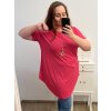 Tunika s příveškem krátký rukáv dámská nadrozměr (2XL/3XL/4XL ONE SIZE) ITALSKÁ MÓDA IMC23020/DU (Velikost 3XL/4XL, Barva Černá)