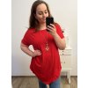 Tunika s příveškem krátký rukáv dámská nadrozměr (2XL/3XL/4XL ONE SIZE) ITALSKÁ MÓDA IMC23020/DU (Velikost 3XL/4XL, Barva Černá)