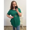 Tunika s příveškem krátký rukáv dámská nadrozměr (2XL/3XL/4XL ONE SIZE) ITALSKÁ MÓDA IMC23020/DU (Velikost 3XL/4XL, Barva Černá)