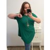 Tunika s příveškem krátký rukáv dámská nadrozměr (2XL/3XL/4XL ONE SIZE) ITALSKÁ MÓDA IMC23020/DU (Velikost 3XL/4XL, Barva Černá)