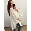 Tunika oversize krátký rukáv dámská nadrozměr (XL/2XL/3XL/4XL ONE SIZE) ITALSKÁ MÓDA IMBM23FATI/DU (Velikost 2XL/3XL, Barva bílá)