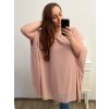 Tunika oversize krátký rukáv dámská nadrozměr (XL/2XL/3XL/4XL ONE SIZE) ITALSKÁ MÓDA IMBM23FATI/DU (Velikost 2XL/3XL, Barva bílá)