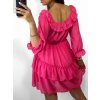 Šaty carmen šifon letní 3/4 dlouhý rukáv dámské (S/M ONE SIZE) ITALSKÁ MÓDA IMW230931/DU (Velikost S/M/L, Barva Černá)