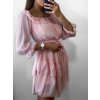 Šaty carmen šifon letní 3/4 dlouhý rukáv dámské (S/M ONE SIZE) ITALSKÁ MÓDA IMW230931/DU (Velikost S/M/L, Barva Černá)