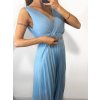 Šaty elegantní se skládanou sukní bez rukávu dámské (S/M ONE SIZE) ITALSKá MóDA IM42359100/DU (Velikost S/M/L, Barva béžová)